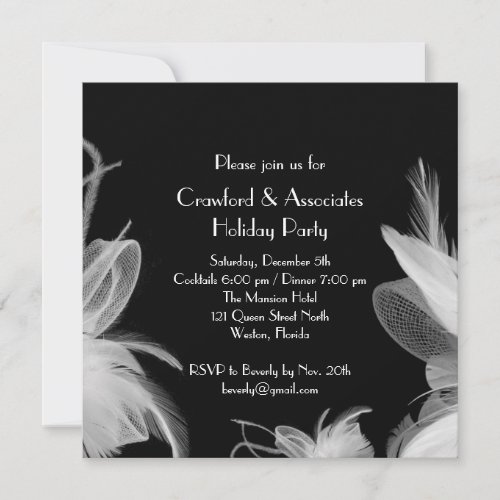 Feathered 1920s Holiday Party Invitation