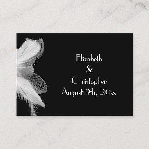 Customizable Feathered 1920's Place Card Business Card