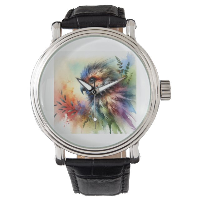 Feathered Animal 180724AREF120 - Watercolor Watch (Front)