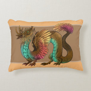 Feathered Dragon Accent Pillow