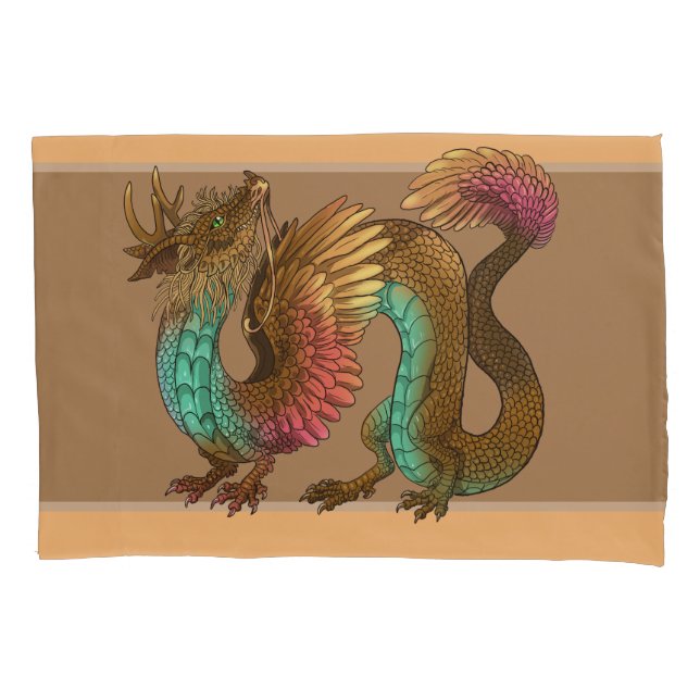 Feathered Dragon Pillow Case (Front)