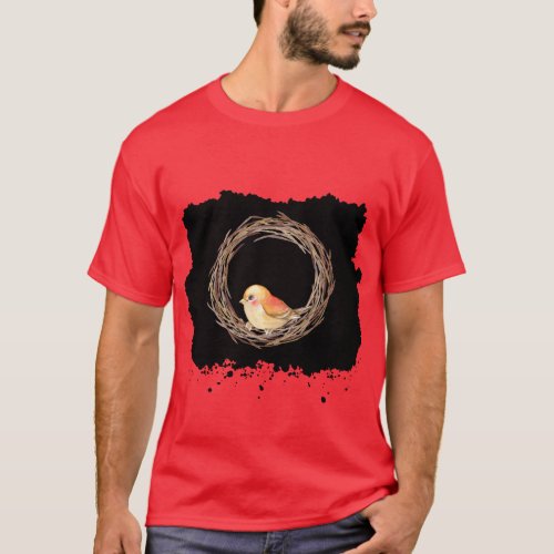 Feathered Elegance Beautiful Birds Art T_Shirt