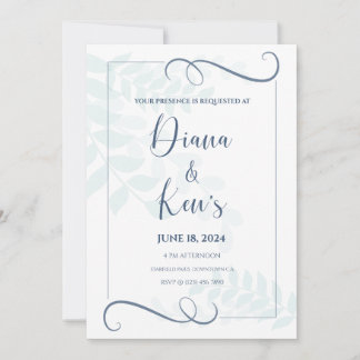 Feathered Elegance in White Feathers Letter Art Invitation