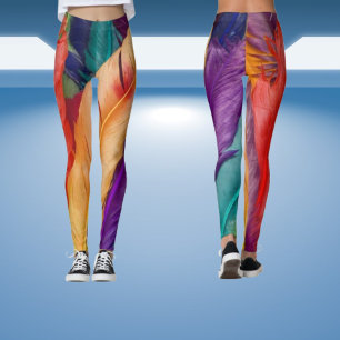 Feathered Elegance Leggings" Leggings