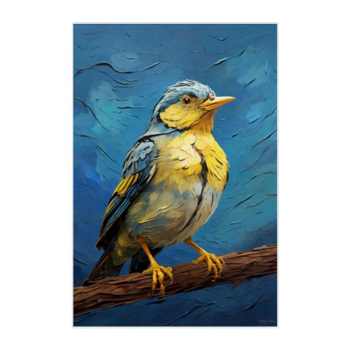 Feathered Elegance Van Gogh_Inspired Bird Acrylic Print