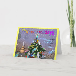 Feathered Family Holiday Greetings Card