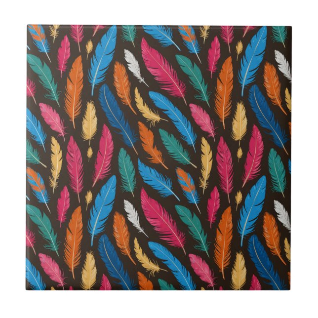 Feathered Fiesta Ceramic Tile (Front)
