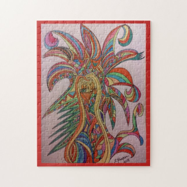 "Feathered Fiesta" Jig Saw Puzzle (Vertical)
