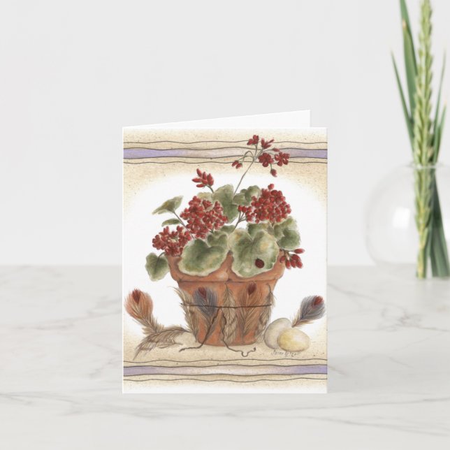 Feathered Flowers - Note Card (Front)