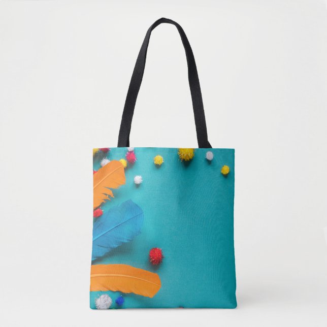 Feathered Flowers Tote Bag (Front)
