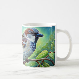 Feathered Friend: House Sparrow Ceramic Mug