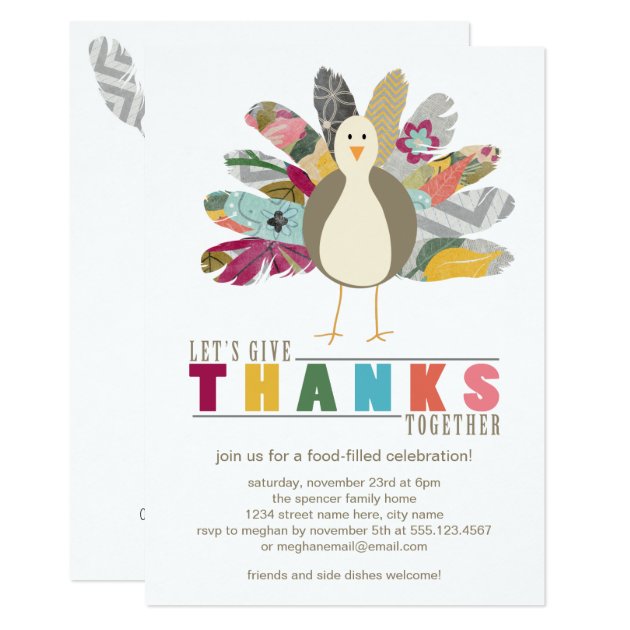 Feathered Friend Thanksgiving Dinner Invitation