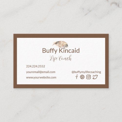 Feathered Friend Toffee Brown Personalized Business Card