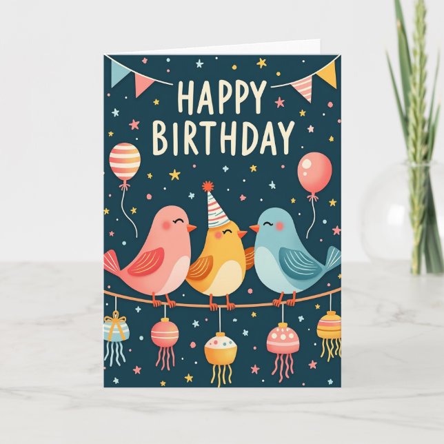 Feathered Friends Birthday Card (Front)