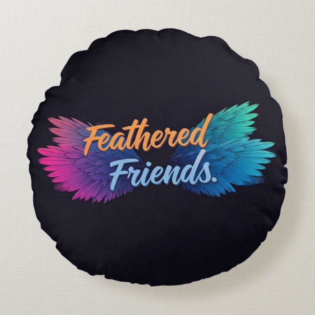 Feathered Friends  Round Pillow (Front)