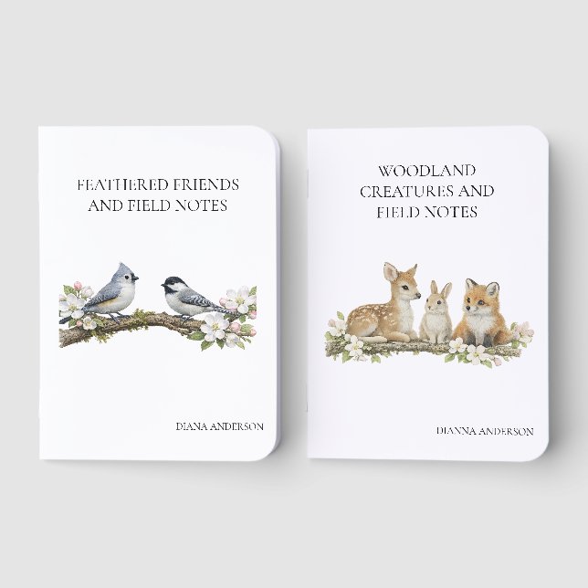 Feathered Friends / Woodland Creatures Field Guide Foil Vow Books (Front)