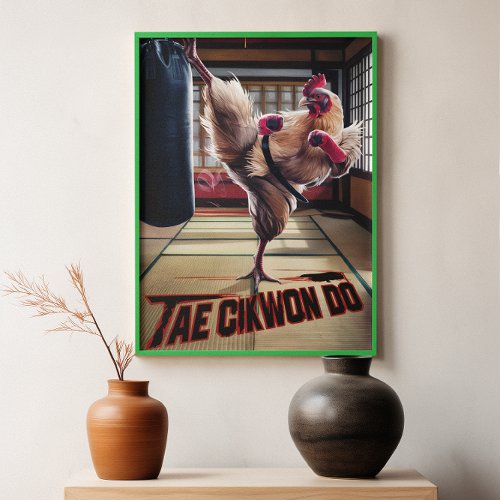 Feathered Fury Chicken Kicking Punching Bag Poster