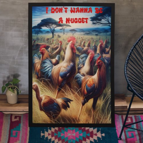 Feathered Gathering Chickens Roam Free Poster