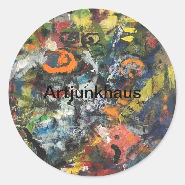 Feathered Goddess Abstract by Hankamer Artjunkhaus Classic Round Sticker (Front)