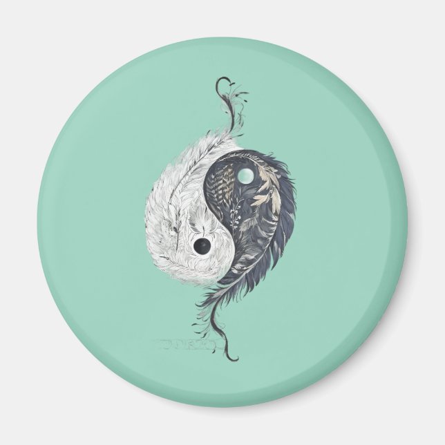 Feathered Harmony Yin Yang Magnet (Front)