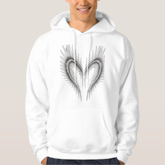 Feathered Heart Art Black Hoodie | Unique Aestheti
