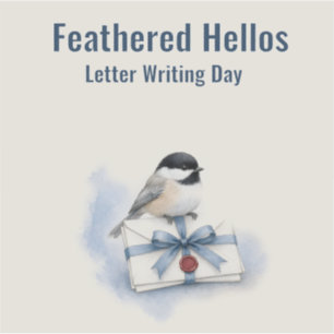 Feathered Hellos Letter Writing Day Sticker