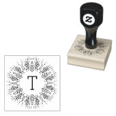 Feathered Monogram Rubber Stamp (Stamped)