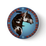 Feathered Paint Horse-Button Pinback Button