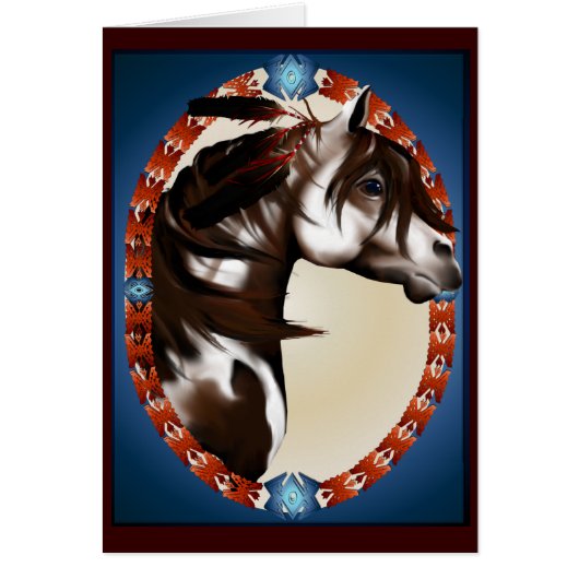 Feathered Paint Horse Card (Front)