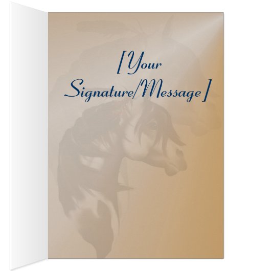 Feathered Paint Horse Card (Inside (Right))