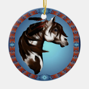 Feathered Paint Horse-Ornaments Ceramic Ornament