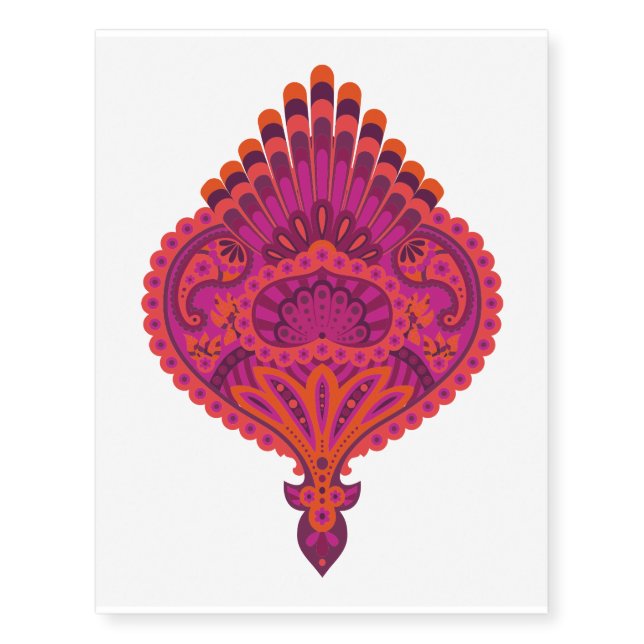 Feathered Paisley - Pinkoinko Temporary Tattoos (Front)