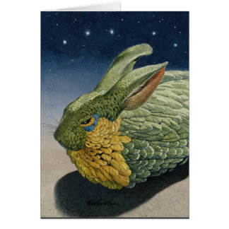 Feathered Rabbit at night with stars "Nocturn" Cards
