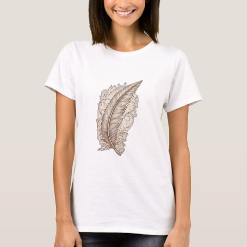 Feathered Whispers Boutique Embrace Elegance with T_Shirt