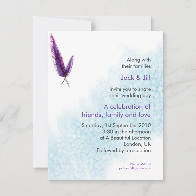Feathers 4.25x5.25 invitation (Front)