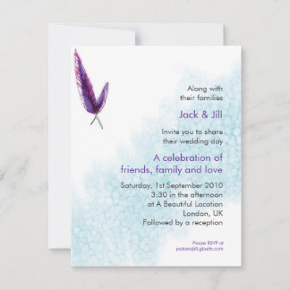 Feathers 4.25x5.25 invitation