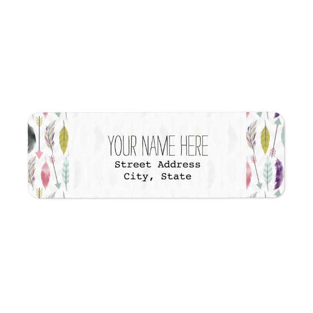 Feathers and Arrows Address Label (Front)
