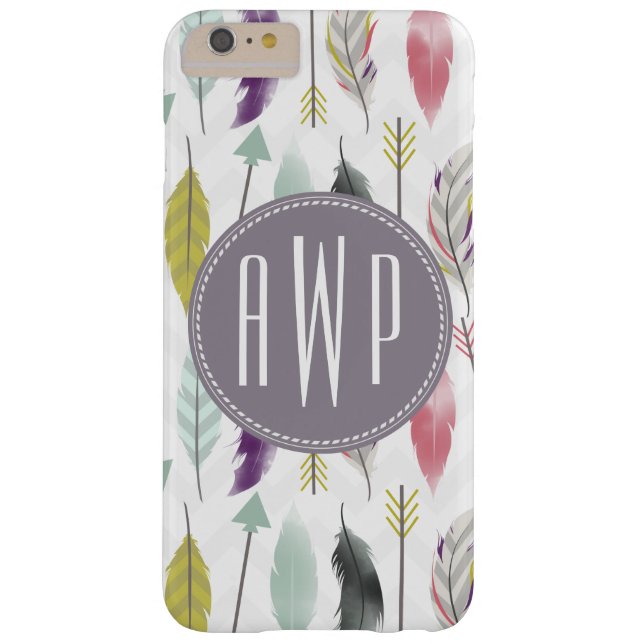 Feathers and Arrows Monogram Case-Mate iPhone Case (Back)