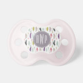 Feathers and Arrows Monogram Pacifier (Front)