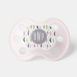 Feathers and Arrows Monogram Pacifier