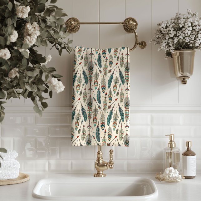 Feathers and Arrows Towel Earthy Ethnic Vibe (Feathers and Arrows Towel Earthy Ethnic Vibe)