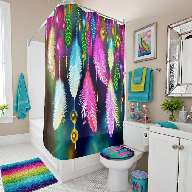 Feathers and beads shower curtain (Creator Uploaded)