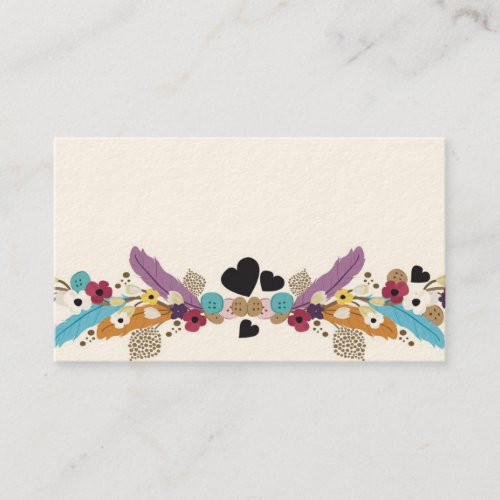 Feathers and buttons Business Card