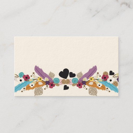 Customizable Feathers and buttons Business Card