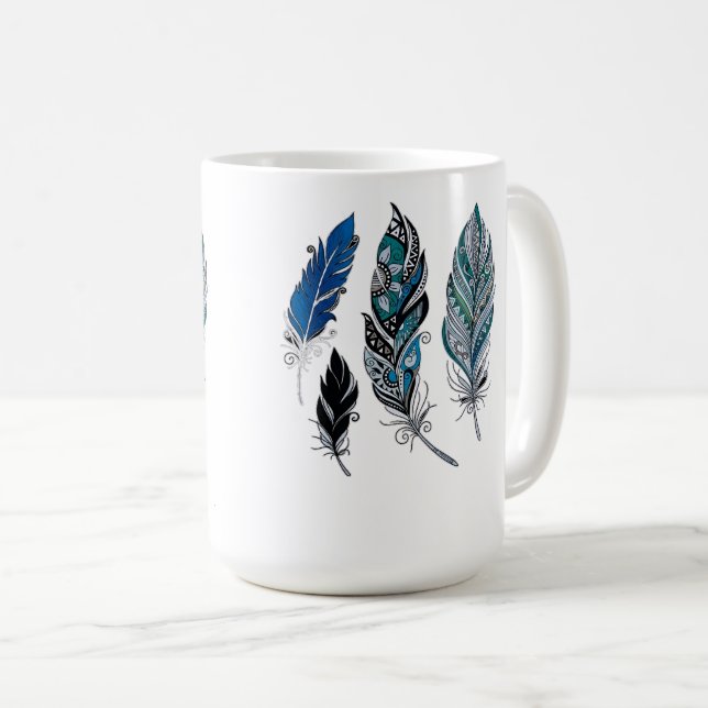 Feathers and colors dance  coffee mug (Front Right)
