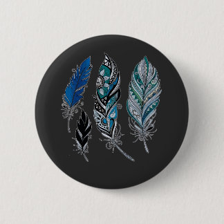 Feathers and colors dance T-Shirt Button