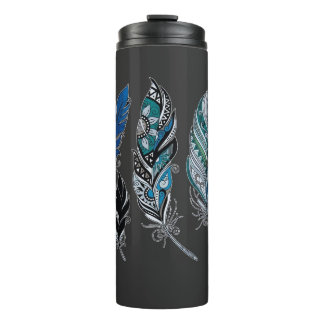 Feathers and colors dance thermal tumbler