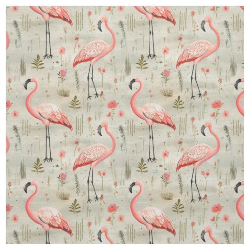 Feathers and Flair: Whimsy Flamingo Fabric
