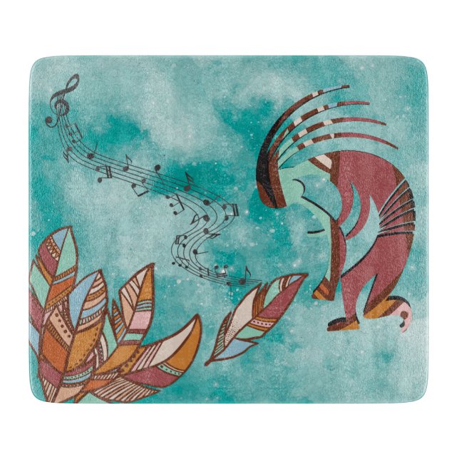 Feathers and Music Kokopellii Cutting Board (Front)