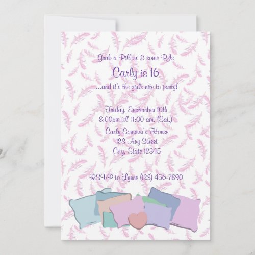 Feathers and Pillows/ Birthday Custom Announcements